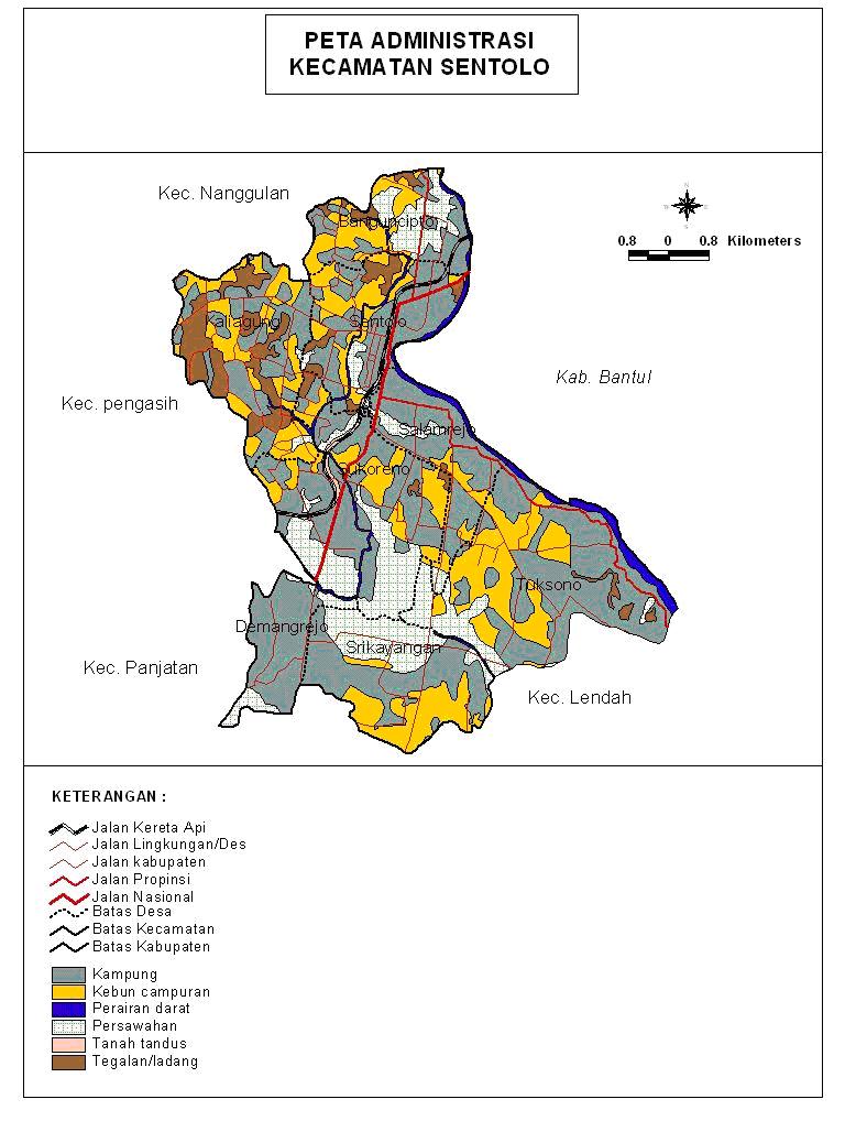 Peta Administrasi Kecamatan Sentolo